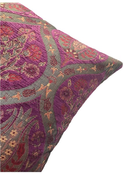 Pıllows Store Osmanlı Mor Lale Desenli Kırlent Kılıfı 45CM*45CM fırsatları