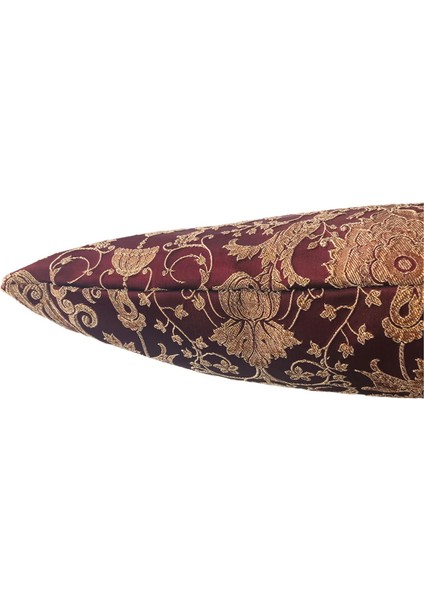 Pıllows Store Kabartmalı Yaldızlı Bordo Kırlent Kılıfı 45CM*45CM