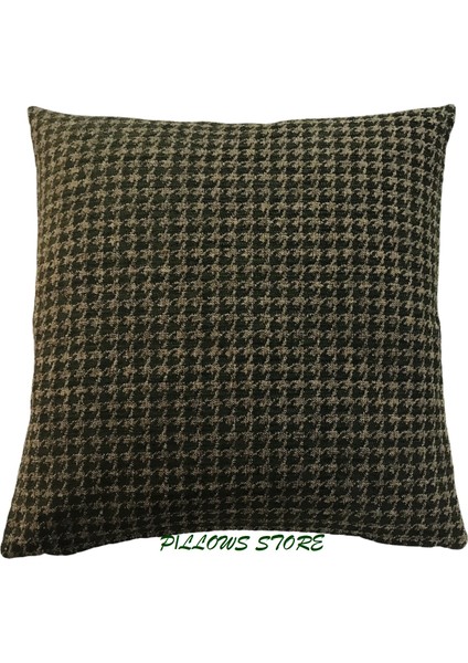 Pıllows Store Küçük Kazayağı Desenli Koyu Yeşil Kırlent Kılıfı 45CM*45CM