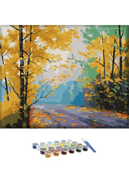 Sayılarla Boyama Seti - Sonbahar Yaprakları 40 x 50 cm fırsatları