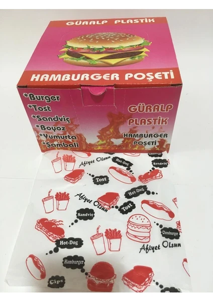 Can Ambalaj Güralp Plastik Hamburger Poşeti 15X16 cm 900 gr