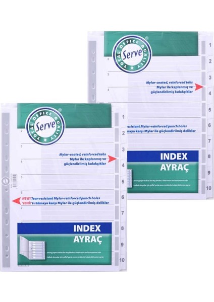 Ayraç A4 1-10 Rakam SV-5324 2'li