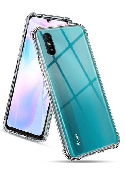 Xiaomi Redmi 9A Kapak Şeffaf Airbag Antishock Köşe Korumalı Silikon Kılıf