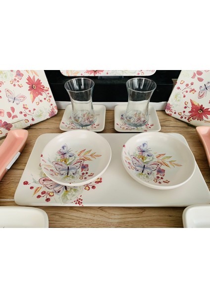6 Kişilik 27 Parça Bahar Kare Kahvaltı Takımı indirimleri