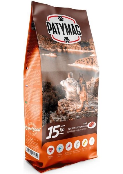 ETLİ YETİŞKİN KÖPEK MAMASI 15 KG