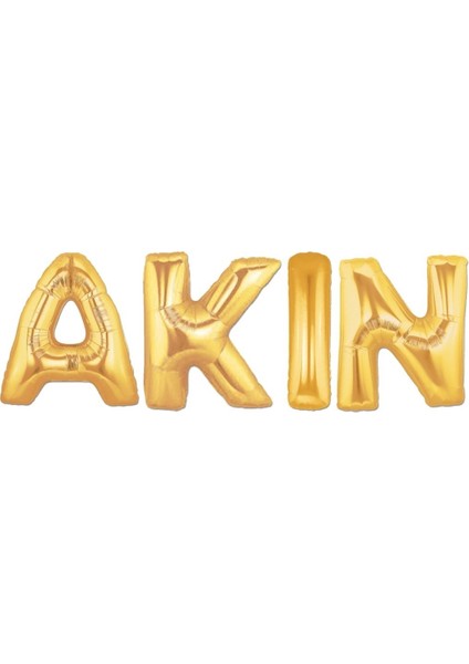 Doğum Günü Akın Altın Folyo Balon Set 40 cm Isim Balon