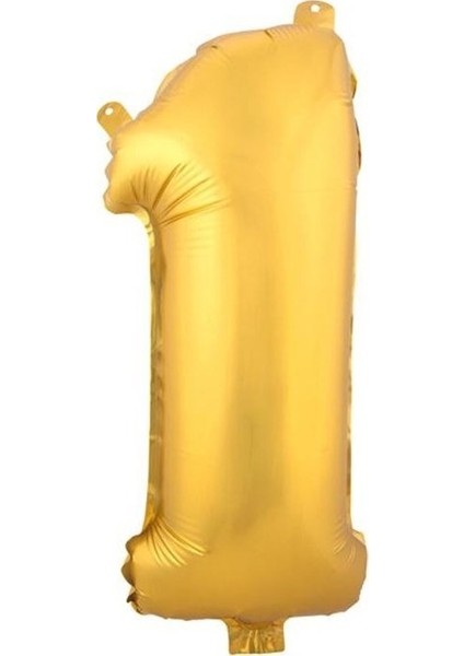 1 Gold Rakam Folyo Balon - 90 cm - Altın Folyo Rakam Balon