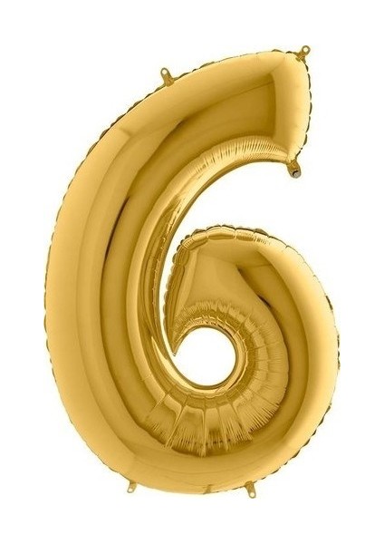 Balon Parti 6 Rakamı Gold Folyo Balon 102 cm