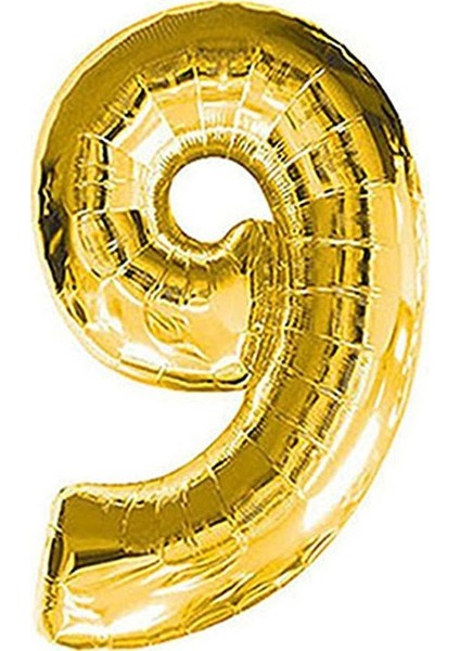 Balon 9 Rakam Folyo Balon Gold 40'inch