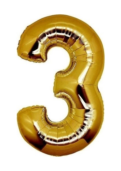 Balon Parti 3 Rakamı Altın Folyo Balon 102 cm