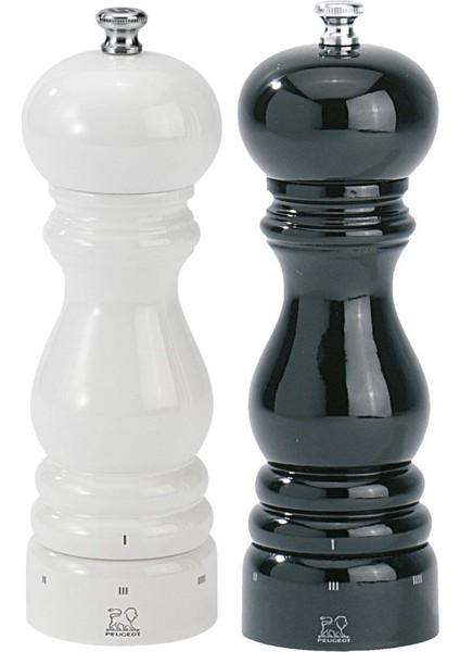 Paris Karabiber - Tuz Değirmen Set Siyah - Beyaz 18 cm