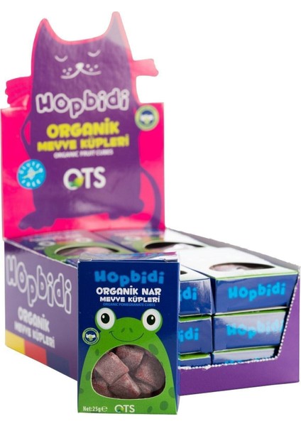 Organik Hopbidi Nar Meyve Küpleri (Yumuşak Şeker) 25 gr