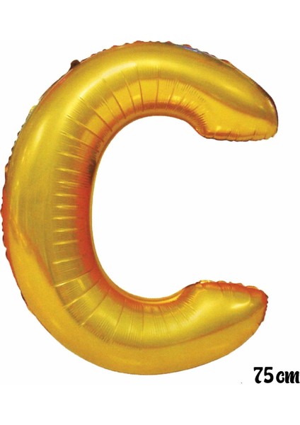 75 cm C Harfi Folyo Balon Altın