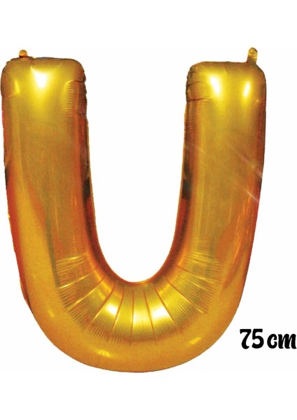 75 cm U Harfi Folyo Balon Altın