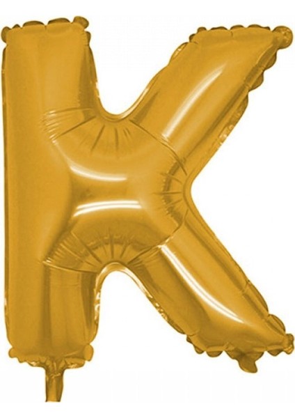 K (Gold) Harf Folyo Balon - 90 cm - Altın Folyo Harf Balon