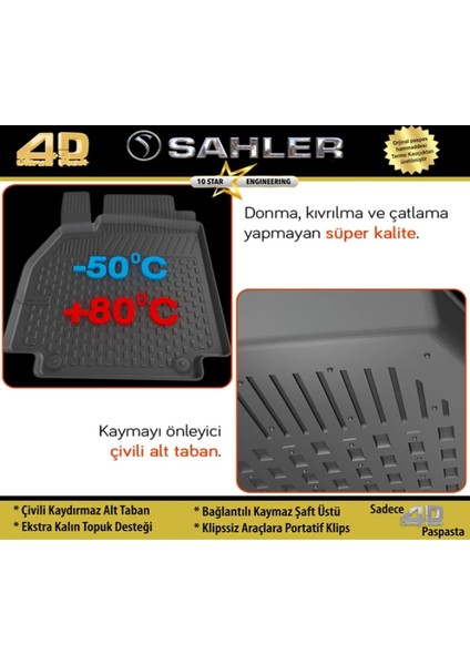Sahler Nissan Qashqai 2014 - 2019 4.5d Paspas Siyah Araca Özel modelleri