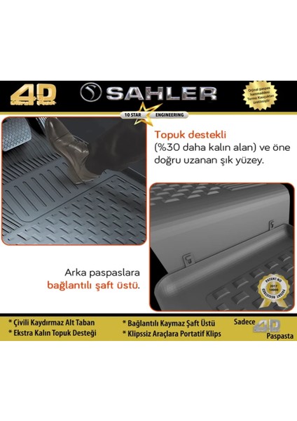 Sahler Nissan Qashqai 2014 - 2019 4.5d Paspas Siyah Araca Özel fırsatları