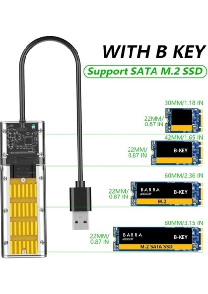 M.2 Sata USB 3.0 Gen1 SSD Harddisk Kutusu M.2 Ngff- JMS578 Kapaklı AL-34091