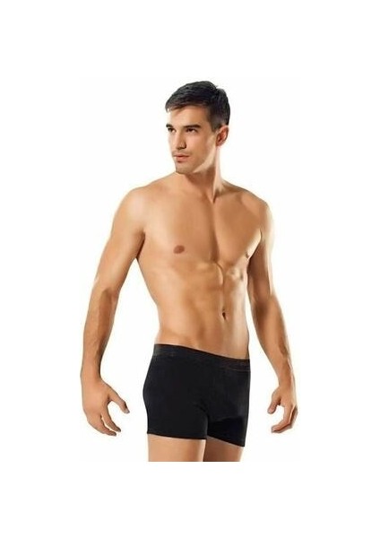 Erkek 2 Li Paket Siyah Elastan Likralı Boxer