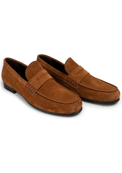 Süet Tarçın Rengi Loafer Erkek Ayakkabı