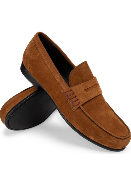 Süet Tarçın Rengi Loafer Erkek Ayakkabı