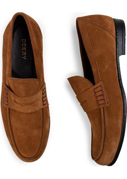 Süet Tarçın Rengi Loafer Erkek Ayakkabı fırsatları