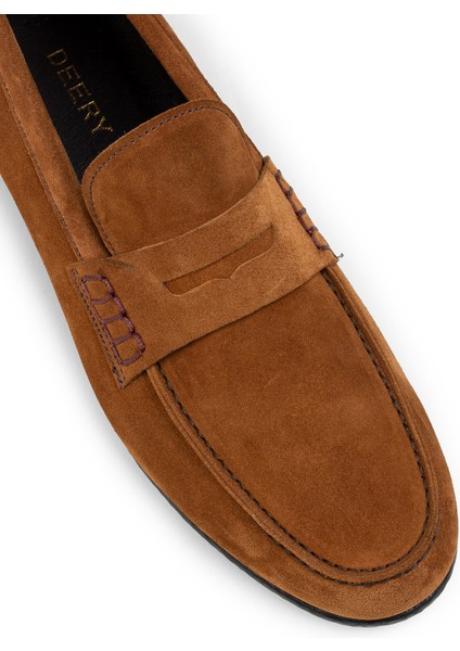 Süet Tarçın Rengi Loafer Erkek Ayakkabı indirimleri