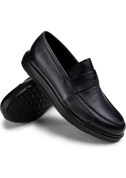 Deri Gri Comfort Erkek Loafer