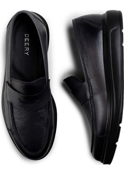 Deri Gri Comfort Erkek Loafer