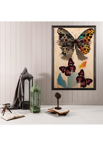 Dekoratif Ahşap Duvar Aksesuarı Butterfly Dream