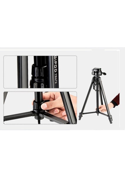 175 cm Profesyonel Tripod 3 Ayaklı Tutacak Bluetooth Uzaktan Kumandalı Telefon Tutucu ve Çanta Hediyeli Tripod