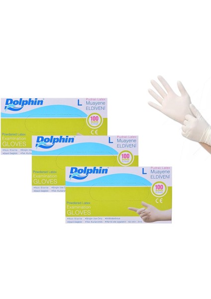 Latex Pudralı Eldiven L Beden 3'lü Paket