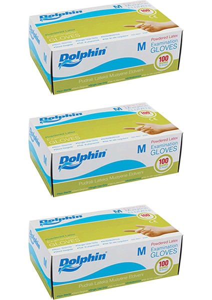 Latex Pudralı Eldiven M Beden 3'lü Paket