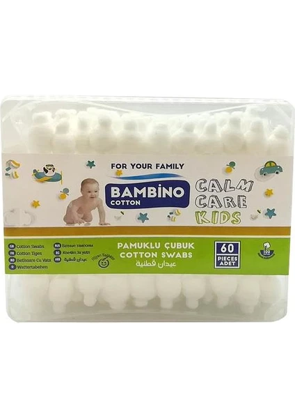 Bambino Cotton Bebek Kulak Temizleme Çubuğu Bambino Cotton B40106 60LI