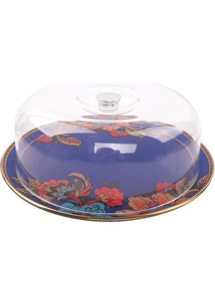 Lorena Lacivert Yuvarlak Kek Fanus 31 cm