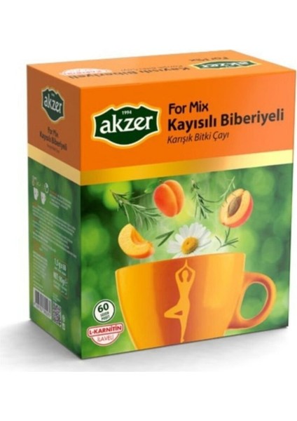 Kiraz Saplı 60 Poşet Kayısılı Biberiyeli 60 Poşet For Mix 9'lu 60 Poşet