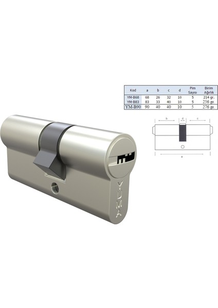 68 mm Saten Bilyalı Barel / Kilit Göbeği
