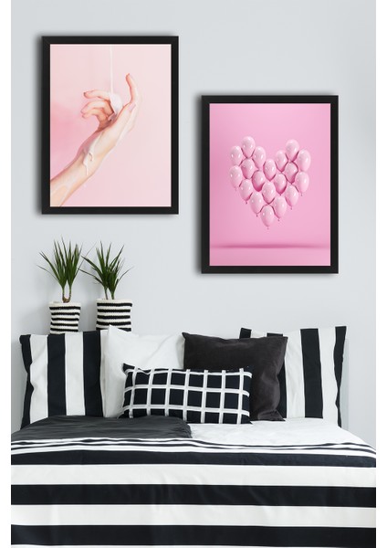 Çerçeve Hediyeli Poster Set Pink Balloon 2'li