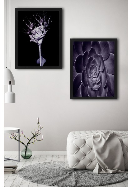 Çerçeve Hediyeli Poster Set Lila Flowers 2'li