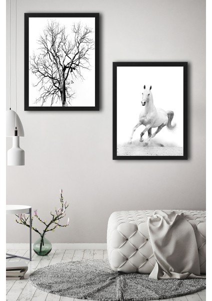 Çerçeve Hediyeli Poster Set White Horse 2'li