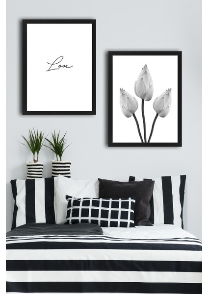 Çerçeve Hediyeli Poster Set Love Flower 2'li
