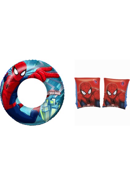 Lisanslı Spiderman Havuz Deniz Simit Kolluk Seti 2’li Set