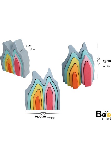 Bee Smart Waldorf Mağara Kemeri - Doğal Ahşap Eğitici Bee Smart