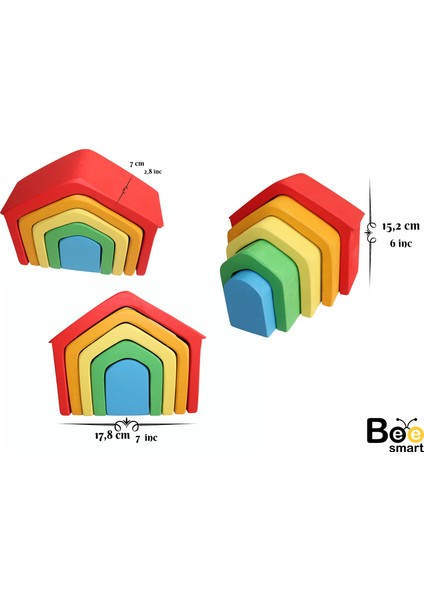 Waldorf Klasik Ev - Doğal Ahşap Eğitici Bee Smart