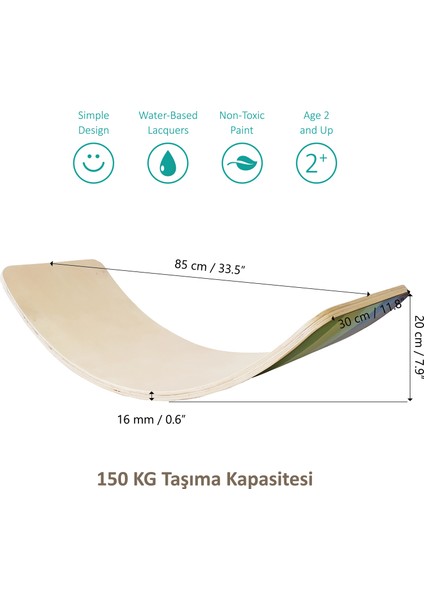 Denge Tahtası Aqua Büyük Boy - Doğal Ahşap modelleri