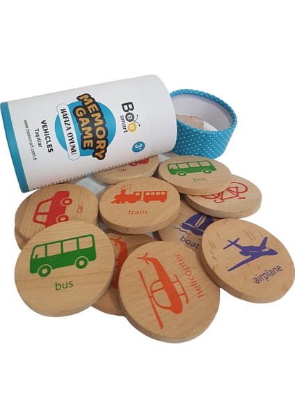 Memory Game Klasik 4'lü Set 3 Yaş ve Üzeri Eşleştirme Ahşap Hafıza Oyunu