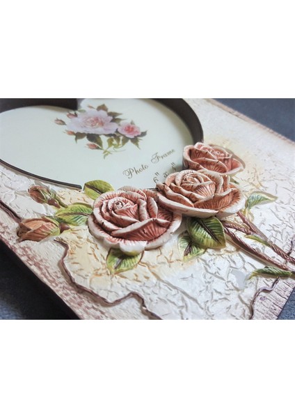 Gül Kabartmalı 17cm Kalp Çerçeve Silikon Kalıp K-748