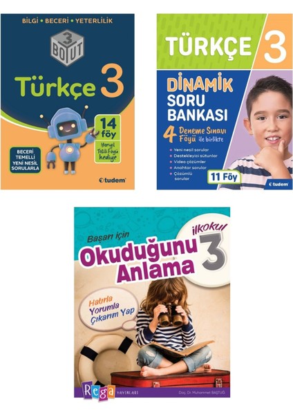 Tudem Yayınları 3. Sınıf Türkçe Konu +Soru Bankası+Okuduğunu Anlama Seti