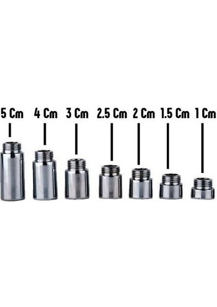 Krom Sarı Pirinç Musluk Batarya Uzatması 2.5 cm 1/2