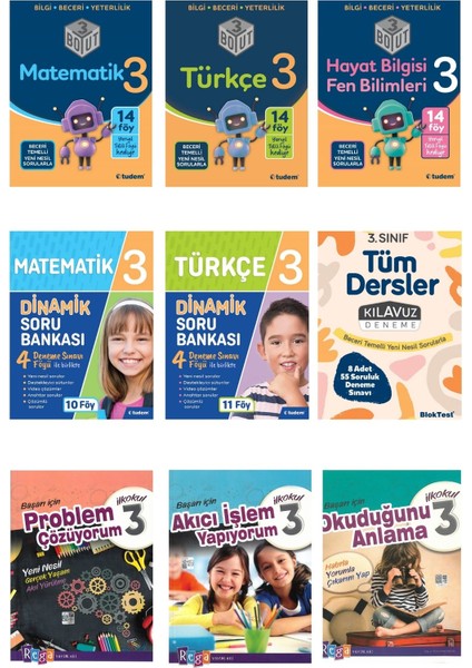 Tudem Yayınları 3. Sınıf Tüm Dersler Konu Anlatımlı Soru Bankası Seti ( 9 Kitap )